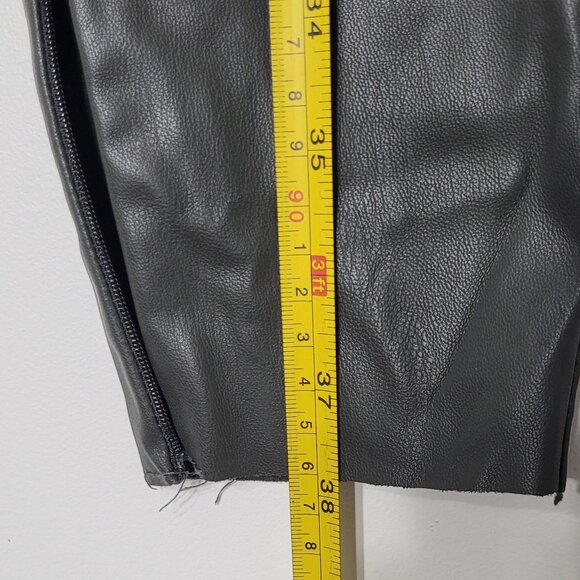 Zara Women's Light Green Faux Leather High Rise Skinny Leggings Size XS - Picture 12 of 15